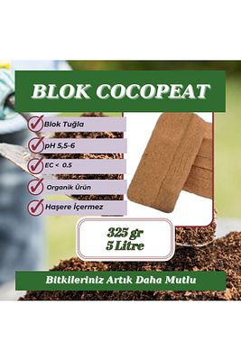 Hindistan Cevizi Torfu Cocopeat Tuğla Blok 5 Litre ürün fotoğrafı