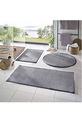 Sarar Post 3'lü Banyo Halısı (60X100, 40X60, 60X60 YUVARLAK) Peluş Post Halı Klozet Takımı Antrasit ürün fotoğrafı
