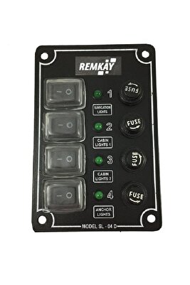 Tekne Sigorta Paneli, Karavan Sigorta Paneli, Switch Panel, 4'lü, 80x120mm ürün fotoğrafı