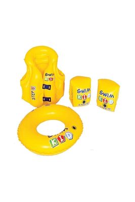 Hanedan Home Pool And Sea Children's Swimming Learning Set Sea Sleeves, Pool Bagel And Life Jacket ürün fotoğrafı