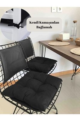 Kare Siyah Sandalye Minderi 40 X 40 Cm | Bahçe Balkon Minderi | Minder ürün fotoğrafı