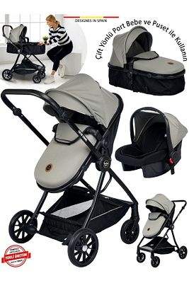 1010 Qool Çift Yönlü 6 In 1 Travel Sistem Bebek Arabası ürün fotoğrafı
