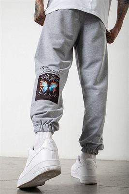 Gri Unisex Butterfly Baskılı Jogger Eşofman Altı ürün fotoğrafı