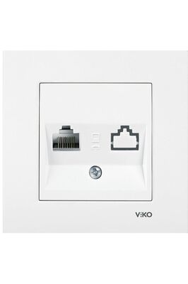 Karre Seri Beyaz Renk Tekli Telefon Prizi Çerçeve Dahil 1 Adet ürün fotoğrafı