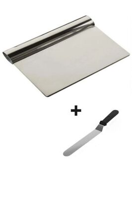 Pasta Sıvama Spatulası + Çelik Spatula Hamur Kazıyıcı 2Lİ ürün fotoğrafı