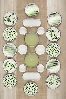 22 Parça 12 Kişilik Greentree  Stackable Kahvaltı Takımı - Lüx Kahvaltılık Sunum Seti Tabağı ürün fotoğrafı