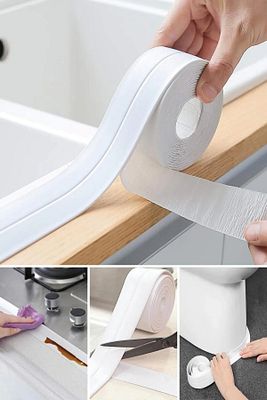 3,2 Mt Su Sızdırmaz Lavabo Küvet Tezgah Kenar Derz Bandı Banyo Mutfak Pencere Bandı ürün fotoğrafı