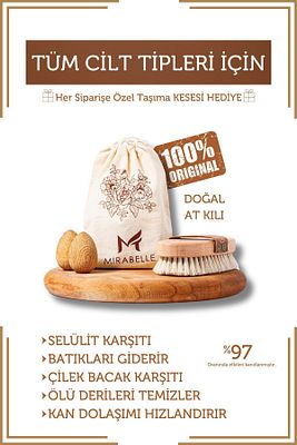 Selülit Karşıtı %100 Doğal At Kılı Selülit Fırçası ürün fotoğrafı