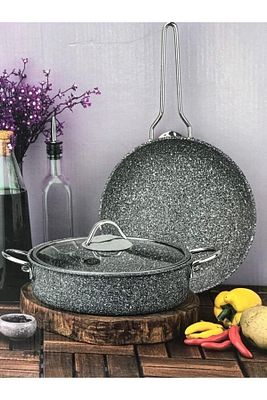 Ultra Classic 3 Parça Granit Tencere & Tava Seti Gri ürün fotoğrafı
