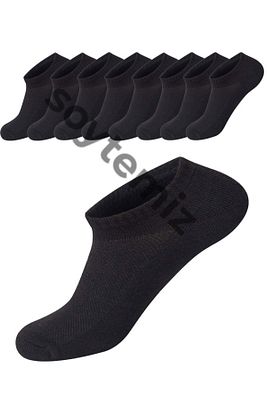 Unisex Siyah Cotton Sneakers Spor Çorap 8 Çift ürün fotoğrafı