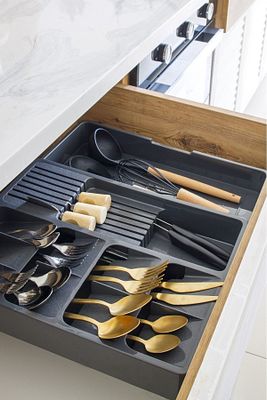 Tidy Ayarlanabilir Çekmece Içi Kaşıklık-bıçaklık Gri 40 X 50 ürün fotoğrafı