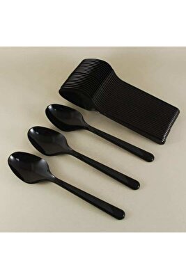 Siyah Plastik Kaşık Lüx 100 Lü 1 Pk ürün fotoğrafı