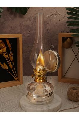 Portarif Gaz Lambası Nostaljik Sade Renk Vintage Turuncu Solar Pilsiz Kullanım ürün fotoğrafı