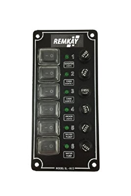 Tekne Sigorta Paneli, Karavan Sigorta Paneli, Switch Panel, 6'lı, 80x170mm ürün fotoğrafı