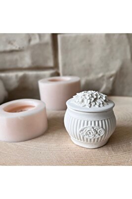 Çiçekli Kutu Silikon Kalıp ürün fotoğrafı