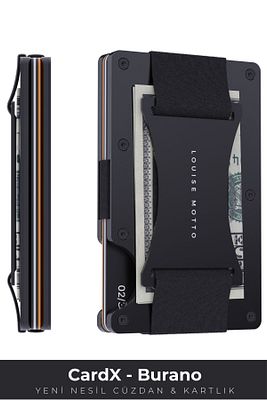 Cardx - Burano Strap - Yeni Nesil Minimalist Cüzdan, Kartlık Premium Malzeme, Rfıd Korumalı (SİYAH) ürün fotoğrafı