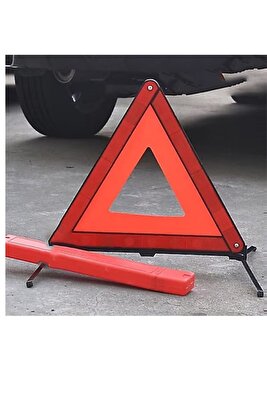 Üçgen Reflektör Metal Ayaklı Katlanabilir Kutulu Uyarı İkaz Reflektörü ürün fotoğrafı
