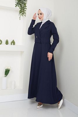 Kadın Giyim Abiye Moda Etek-ceket Ikili Takım 2699 Lacivert ürün fotoğrafı