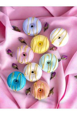 Mini Donutlar 8'li Banyo Bombası/ Nem Bombası / Manikür Pedikür Topu / Banyo Topu ürün fotoğrafı