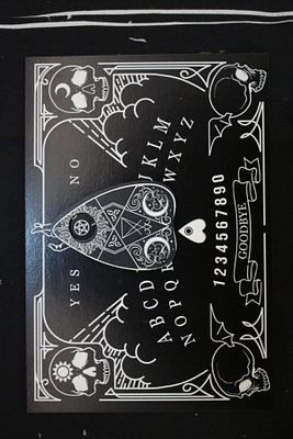 Mini Ouija Tahtası Ruh Çağırma Witchcraft Siyah Skull Desenli ürün fotoğrafı