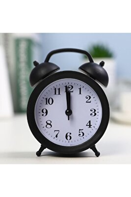 Søtrund Mini Boy Akar Saniyeli Alarmlı Masa Saati - Çalar Saat Siyah ürün fotoğrafı