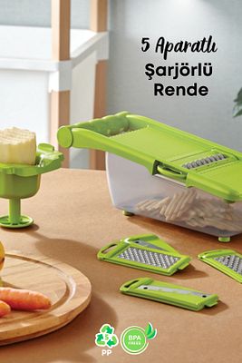 5 Aparatlı Şarjörlü Rende Pratik Doğrayıcı ürün fotoğrafı