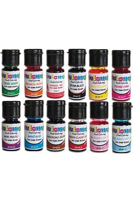 12 Adet 12 Renk Sıvı Gıda Boyası 10 gr Su Bazlı Likit Gıda Boyası Set ürün fotoğrafı