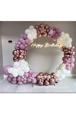 Krom Pembe Toz Pembe Ve Beyaz Balon Zinciri 100 Adet ürün fotoğrafı