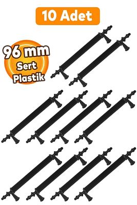 (SERT PLASTİK) Polavit 96 Mm Siyah Mobilya Mutfak Çekmece Dolap Dolabı Kulpu Kulbu Kulpları 10 Adet ürün fotoğrafı