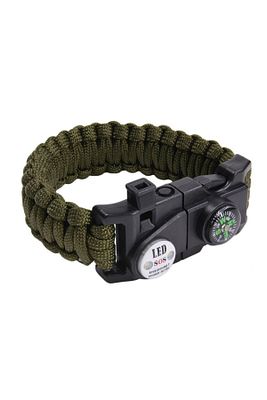 Gaddar Plus taktikal yeşil bileklik magnezyum çubuklu düdüklü ledli unisex hediyelik 19 işlev ürün fotoğrafı
