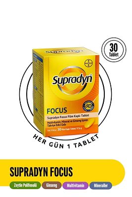 Focus 30 Film Kaplı Tablet| Zeytin Polifenolü, Ginseng, Multivitamin Ve Mineral Içeren Takv ürün fotoğrafı