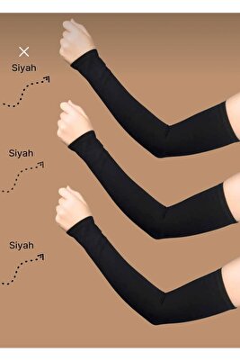 elif nisa 3 Çift Siyah Çok Amaçlı Penye Kolluk ürün fotoğrafı