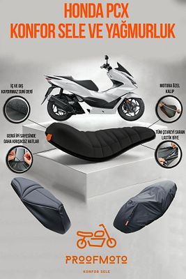 Honda Pcx Konfor Sele Ve Yağmurluk Kılıf ürün fotoğrafı