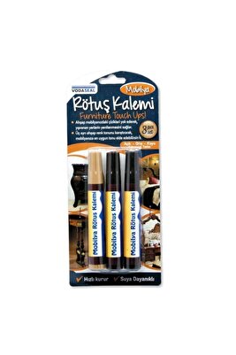 3 Lü Set Kahve Rengi Tonları Açık Orta Koyu Mobilya Rötüş Kalemi ürün fotoğrafı