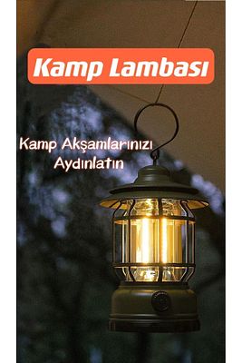 Nostaljik Işığı Ayarlanabilir Ledli Kamp Lambası ürün fotoğrafı