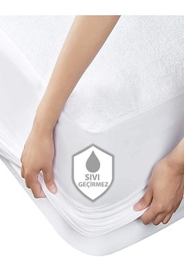 Micro Fitted Full Kenar Su Sıvı Geçirmez Alez Çarşaf Tek Çift Kişilik Beyaz Renkli Yatak Koruyucu ürün fotoğrafı