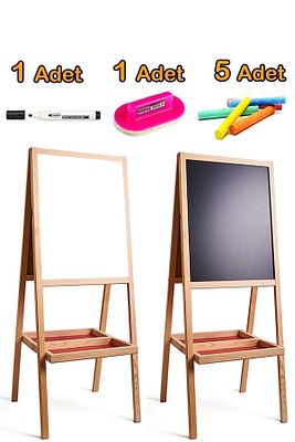 Manyetiksiz Ve Karatahta Çocuk Ahşap Yazı Tahtası ürün fotoğrafı
