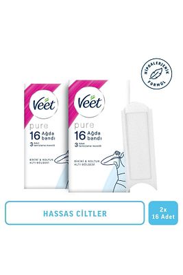 Pure Hipoalerjenik Sir Ağda Bandı Bikini & Koltuk Altı Bölgesi Hassas Ciltler 32'li (16'lı X 2 Adet) ürün fotoğrafı