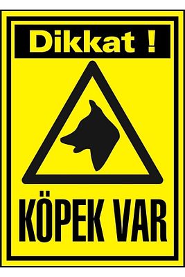 Dikkat Köpek Var Uyarı Levhası A4 Pvc 21x30cm ürün fotoğrafı