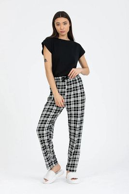 Mükemmel Dokulu Ithal Kumaş Kadın Ekose Pijama Altı ürün fotoğrafı