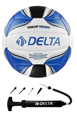 5 Numara Rivo Dikişli 5 Numara Voleybol Topu + Top Pompası Mavi ürün fotoğrafı