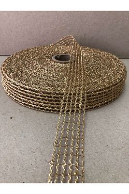 3 Metre Altın Jüt File Kurdele (2.5 Cm En) ürün fotoğrafı