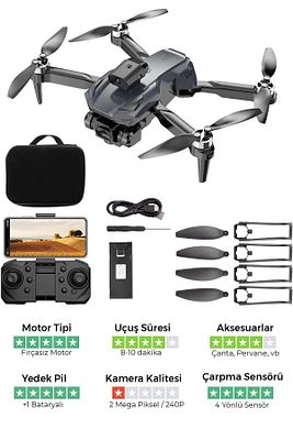 H58x Drone Çift Kameralı Fırçasız Motorlu Ve Çarpma Engel Sensörlü 2MP Hareketli Gimbal Kamera Drone ürün fotoğrafı