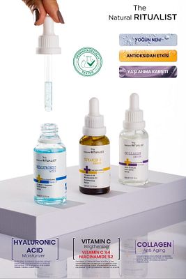 3'lü Cilt Bakım Serum Seti ( Hyaluronic Acid + C Vitamini + Collagen Serum ) ürün fotoğrafı