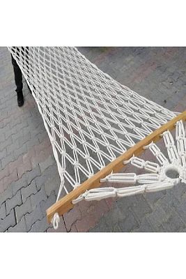 Tek Kişilik Pamuk Ipi El Örgülü Hamak Çıft Örgülü!! ürün fotoğrafı