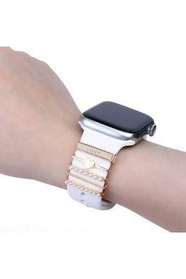 Apple Watch Uyumlu Akıllı Saat Kordon Süsü Gold Love Charm Kayış Aksesuarı - 38 40 41 42 44 45 49 mm ürün fotoğrafı