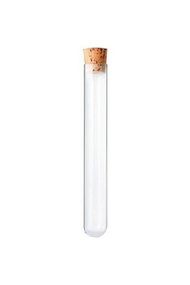 Mantar Tıpalı Dibi Yuvarlak Cam Şişe Deney Tüpü Şişe Boyu 10 Cm Ağzı 1.5 Cm 50 Adet ürün fotoğrafı