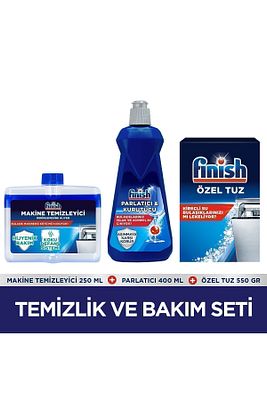 Temizlik ve Bakım Seti (Parlatıcı 400 ml + Makine Temizleyici Sıvı 250 ml + Tuz 550 g) ürün fotoğrafı