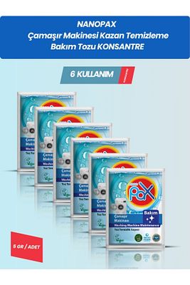 6 Adet Çamaşır Makinesi Kazan Temizleme & Bakım Tozu. (6 X 5 GR) (4X ULTRA KONSANTRE) ürün fotoğrafı