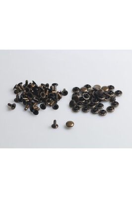 9 Mm Antik Kahve Perçin, Rivet, Toruk 33,5 No 50 Adet (leathercraft, Deri Hobi) ürün fotoğrafı